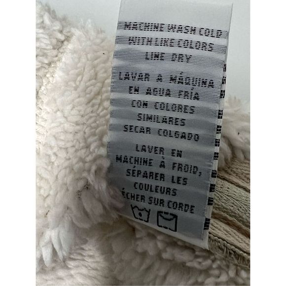 Anthro Thread & Supply Flees Knitted Hoodie 1/4 zipper Cream Teddy Lined Size S - Picture 13 of 15